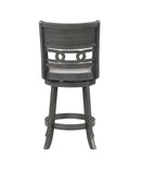 Gia 24" Swivel Counter Stool-Gray W/Gray Fabric Seat