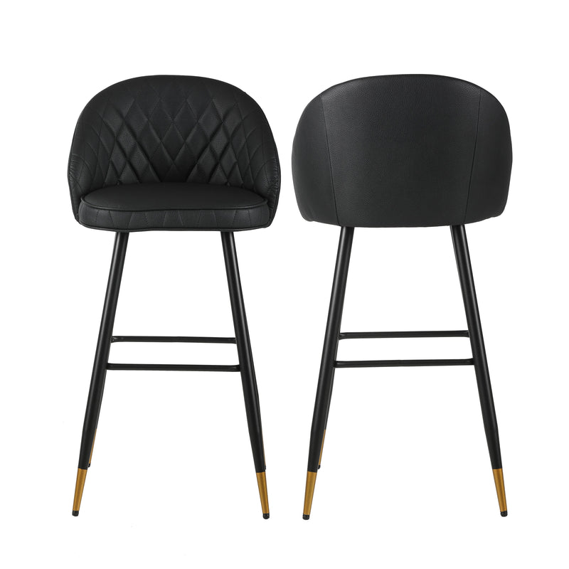 Oliver Black Vegan Leather Bar Chair (2 Per Carton)