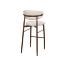 Royce Bar Chair W/Walnut Metal Frame- Beige (2 Per Carton)