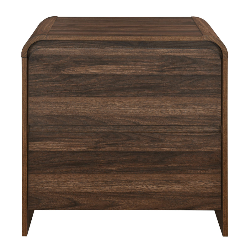 Mara Two Drawer End Table / Bedside Table-Walnut
