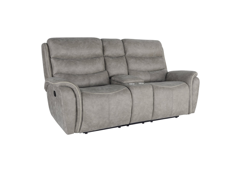 Kamari Console Loveseat W/ Dual Recliners-Gray