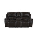 Brookings Console Loveseat W/ Dual Recliners-Charcoal