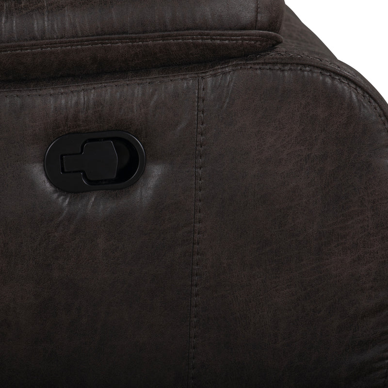 Brookings Console Loveseat W/ Dual Recliners-Charcoal