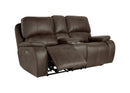 Brookings Console Loveseat W/Pwr Hr & Fr-Brown