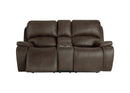 Brookings Console Loveseat W/Pwr Hr & Fr-Brown