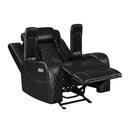 Orion Ii Glider Recliner W/ Pwr Fr & Hr-Black