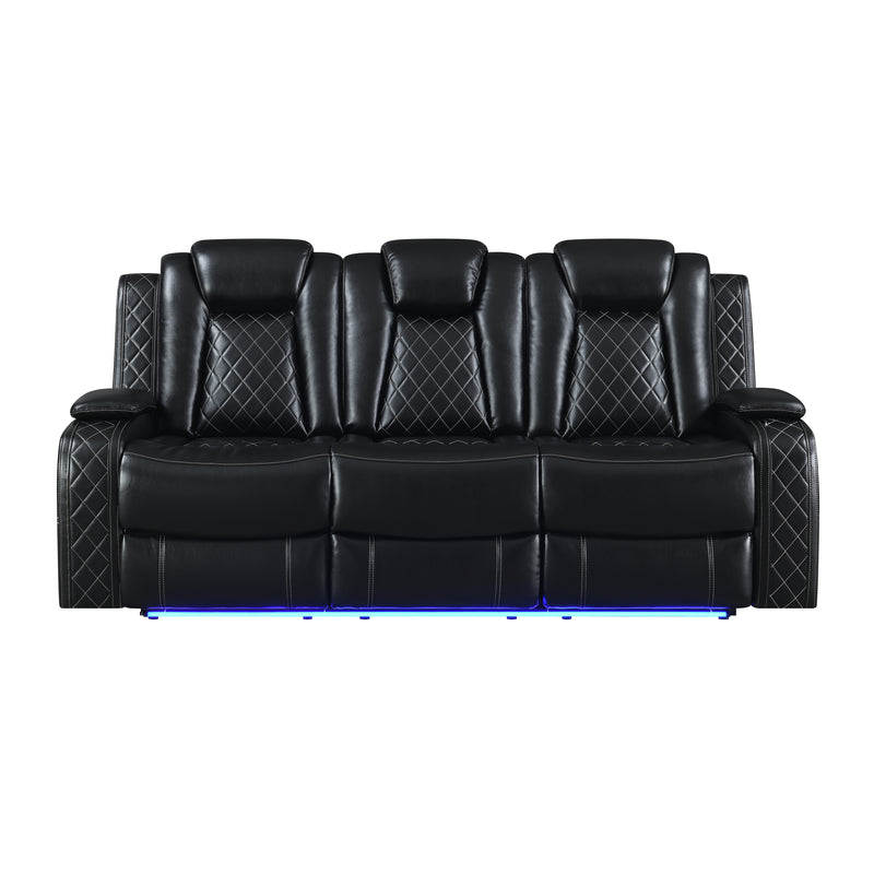 Orion Ii Sofa W/Dual Recliner-Black