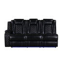 Orion Ii Laf Sofa W/Dual Recliner-Black