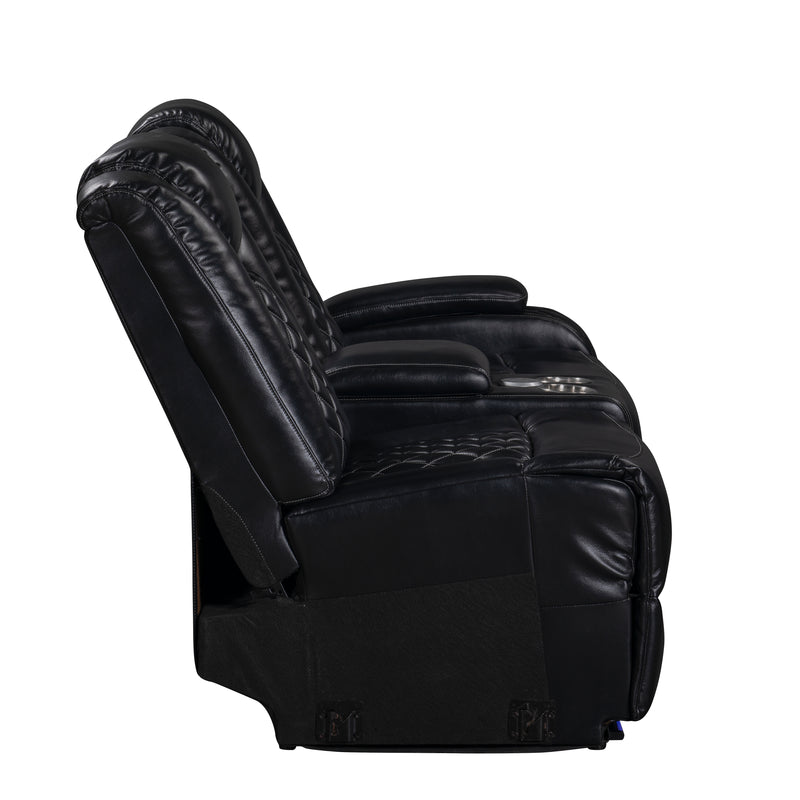 Orion Ii Raf Console Loveseat W/1 Recliner-Black