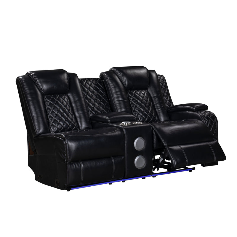 Orion Ii Raf Console Loveseat W/ Pwr Fr & Hr-Black