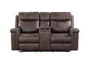 Quade Console Loveseat W/ Dual Recliners-Mocha