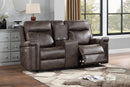 Quade Console Loveseat W/ Pwr Fr-Mocha