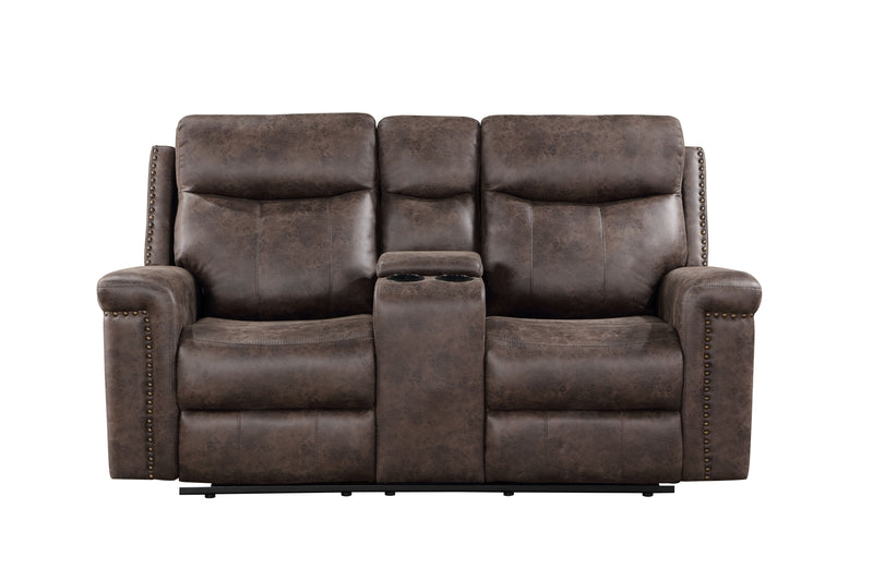 Quade Console Loveseat W/ Pwr Fr-Mocha
