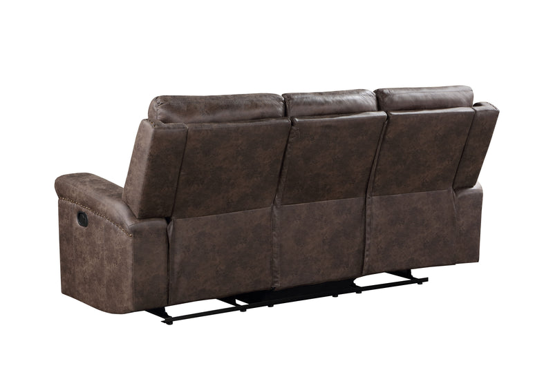 Quade Sofa W/Dual Recliner-Mocha