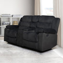 Willow Console Loveseat W/ Dual Recliners-Black
