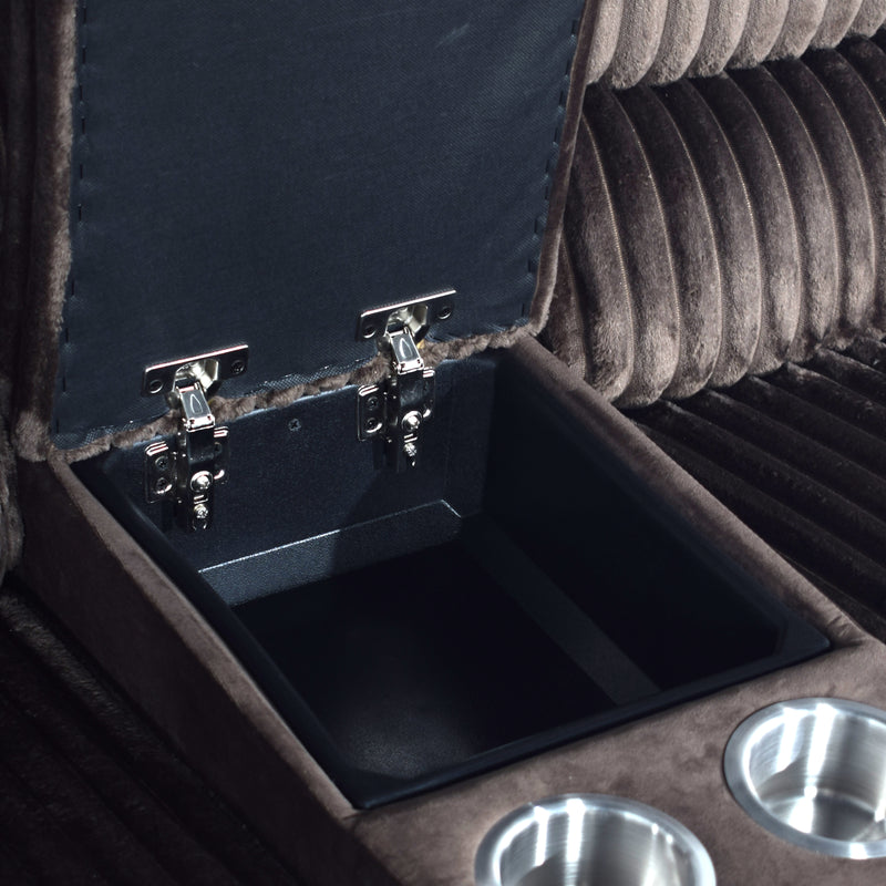 Willow Console Loveseat W/ Dual Recliners-Brown