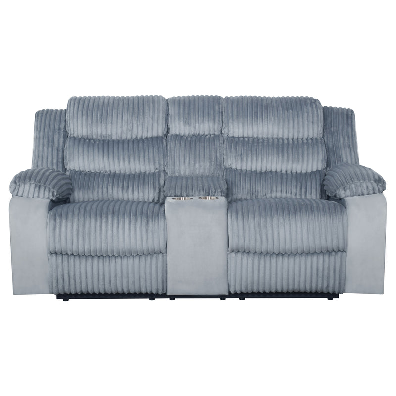 Willow Console Loveseat W/ Dual Recliners-Gray