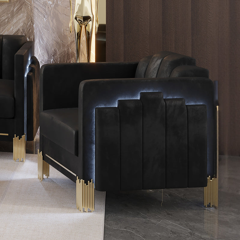 Empire Lighted Chair-Black