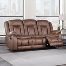 Morello Sofa W/Dual Recliner- Brown
