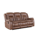 Morello Sofa W/Dual Recliner- Brown