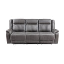 Enzo Sofa W/Dual Recliner- Gray