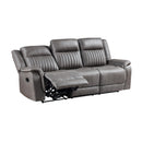 Enzo Sofa W/Dual Recliner- Gray
