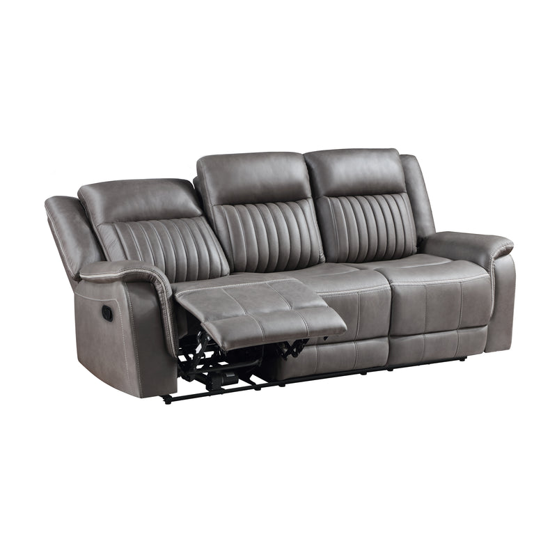 Enzo Sofa W/Dual Recliner- Gray