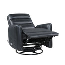 Takami Swivel Recliner-Black Vegan Leather