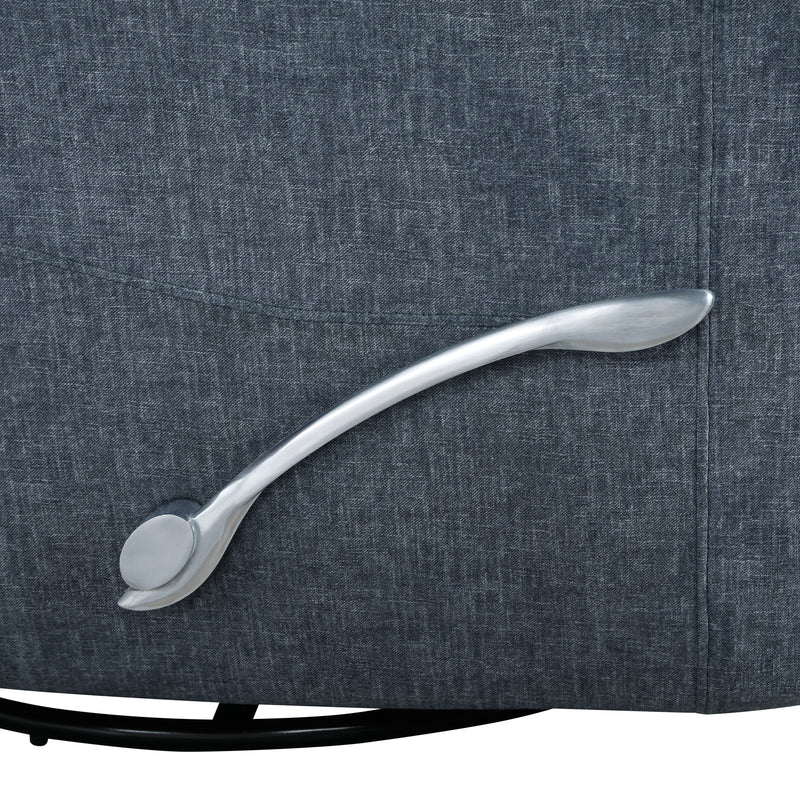 Takami Swivel Recliner-Blue Poly