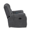 Redondo Glider Recliner W/Heat And Massage-Dk Gray