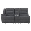 Redondo Laf Console Loveseat W/ 2 Recliners-Dk Gray