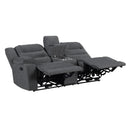 Redondo Laf Console Loveseat W/ 2 Recliners-Dk Gray