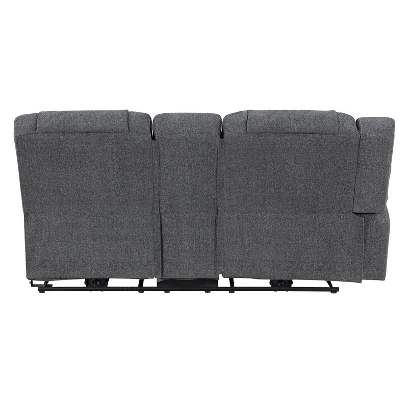 Redondo Laf Console Loveseat W/ 2 Recliners Pwr Fr-Dk Gray