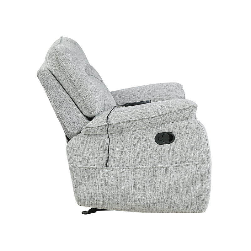 Chablis Glider Recliner W/Heat & Massage-Mist Gray