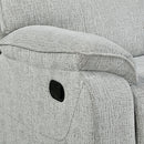 Chablis Reclining Console Loveseat-Mist Gray