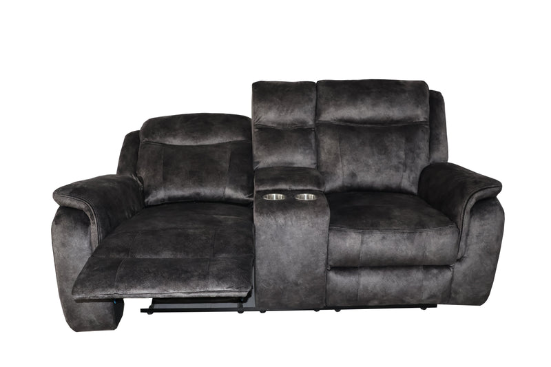 Park City Console Loveseat W/ Dual Recliners-Slate