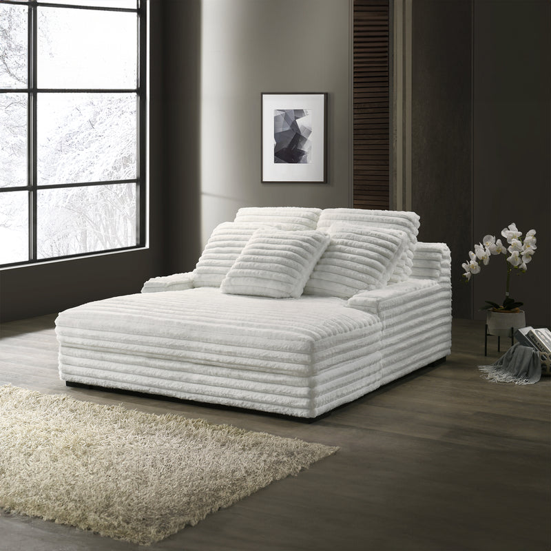 Embrace Dual Chaise Lounge-White