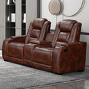 Chester Reclining Console Loveseat-Brown