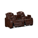 Chester Reclining Console Loveseat-Brown