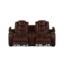 Chester Reclining Console Loveseat-Brown