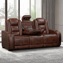 Chester Reclining Sofa W/Pwr Hr & Fr-Brown