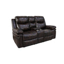 Kellen Console Loveseat W/ Dual Recliners-Brown