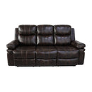 Kellen Sofa W/Dual Recliner & Drop Down Tray-Brown