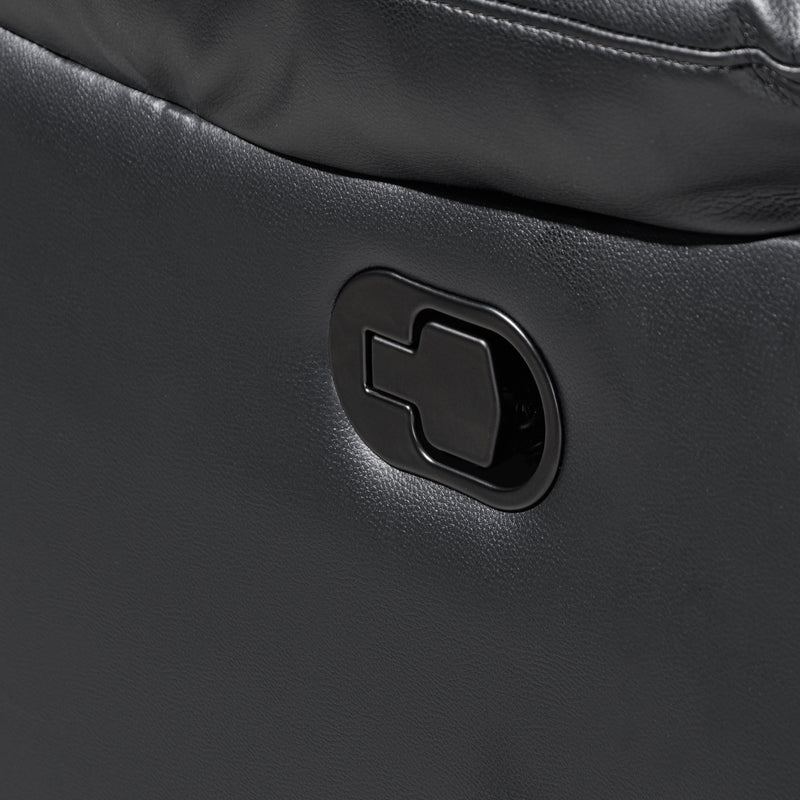 Nikko Console Loveseat W/ Dual Recliners-Black/Gray