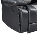 Nikko Console Loveseat W/ Dual Recliners-Black/Gray
