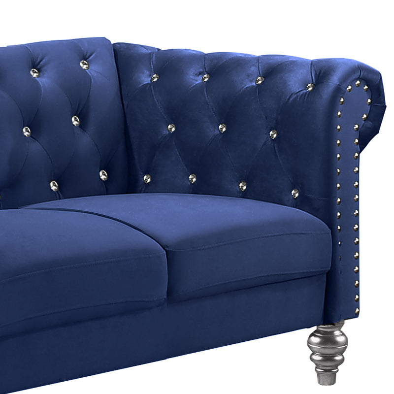 Emma Crystal Loveseat-Royal Blue