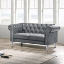 Emma Crystal Loveseat-Gray