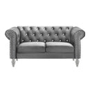 Emma Crystal Loveseat-Gray