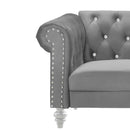 Emma Crystal Loveseat-Gray