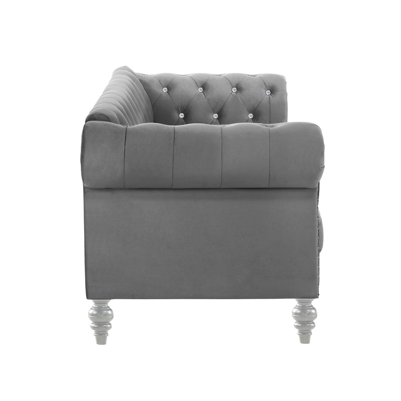 Emma Crystal Loveseat-Gray
